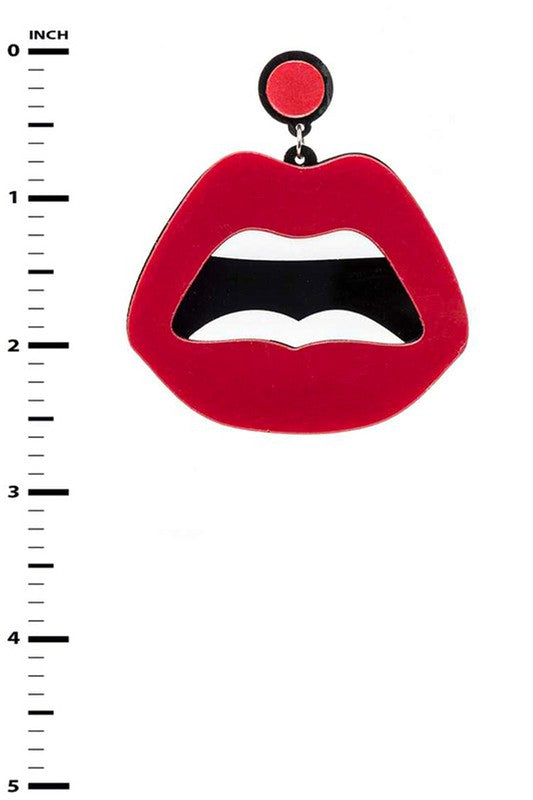 Acrylic Statement Lips Earrings Trendy Iconic Fashion Jewelry