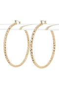 70MM Textured Shiny Hoop Earrings