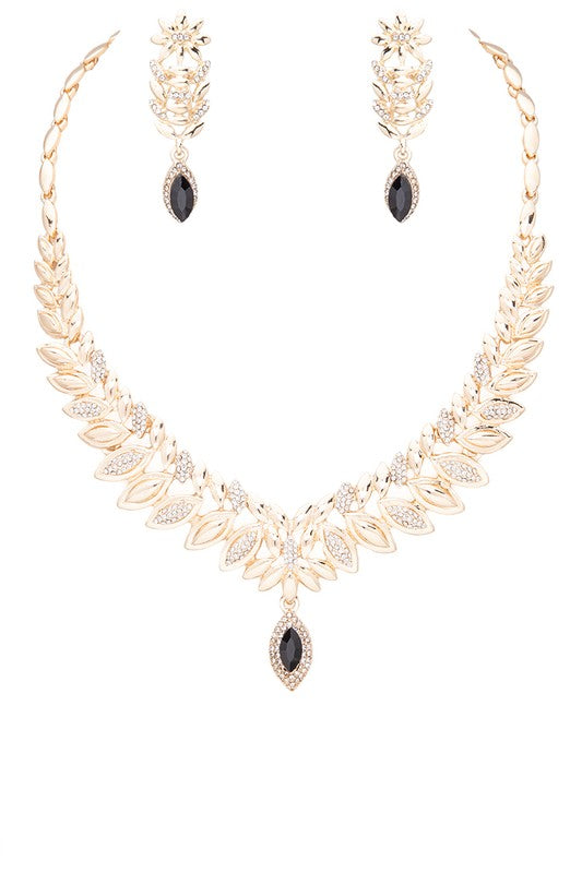 4-Piece Necklace Earrings Bangle Ring Set Stylish Jewelry Accessories