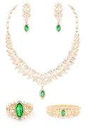 4-Piece Necklace Earrings Bangle Ring Set Stylish Jewelry Accessories