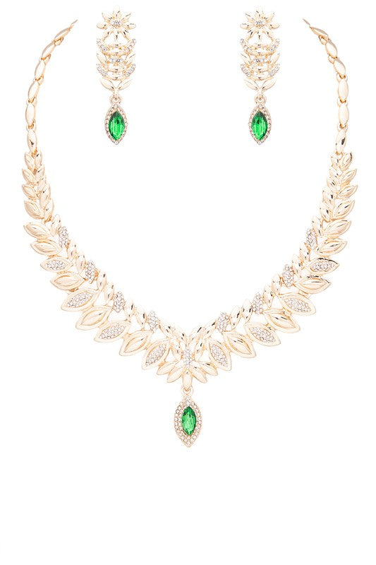 4-Piece Necklace Earrings Bangle Ring Set Stylish Jewelry Accessories