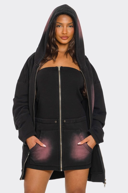 Ombre Hoodie and Dress Set