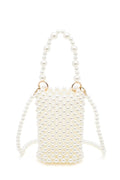 Braided Shiny Beads Top Handle Swing Clutch Bag