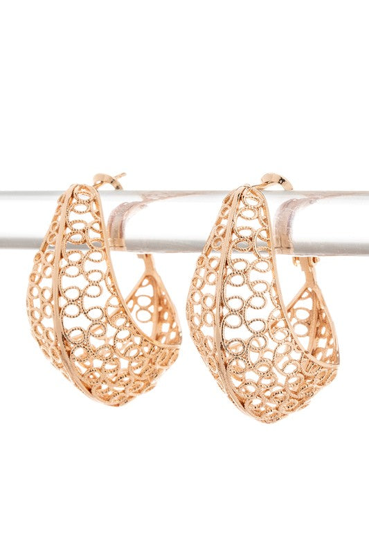 3D Laser Cut Hoop Earrings – Stylish Statement Jewelry