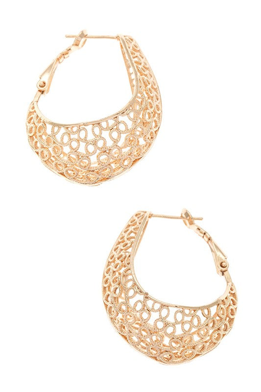 3D Laser Cut Hoop Earrings – Stylish Statement Jewelry