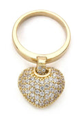 Cubic Zirconia Heart Charm Fashion Ring