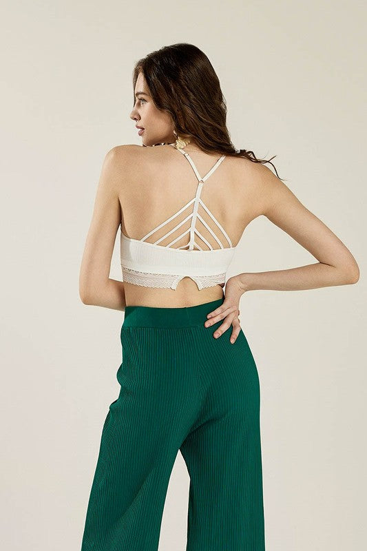 Seamless Crochet Lace & Strappy back Bralette