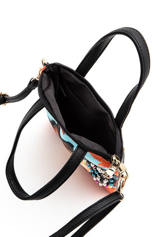 Cute Girl Bejeweled Convertible Crossbody Bag