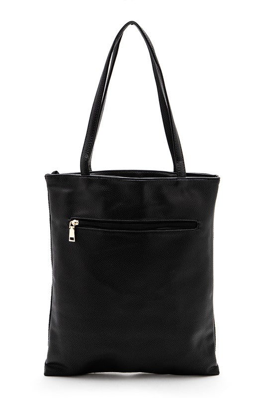 Crystal Embellished Cool Girl Print Tote Bag