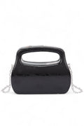 Top Handle Molded Metallic Clutch Swing Bag