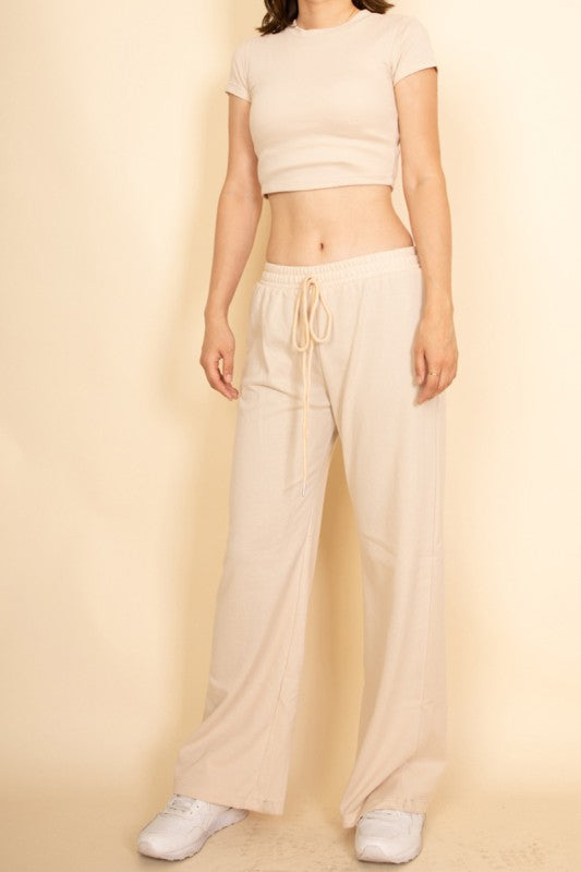 Relaxed Wide-Leg Pants Set