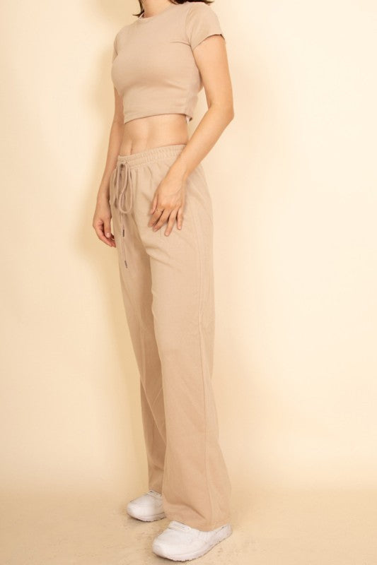 Relaxed Wide-Leg Pants Set
