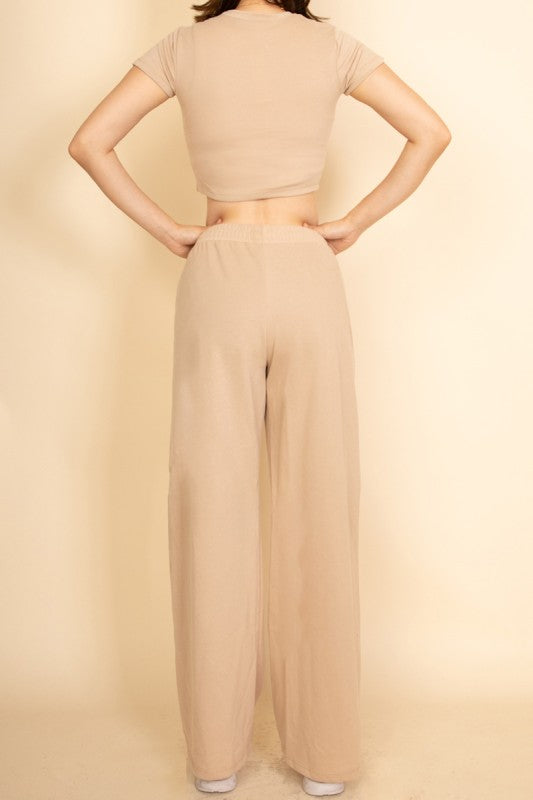 Relaxed Wide-Leg Pants Set