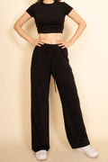 Relaxed Wide-Leg Pants Set