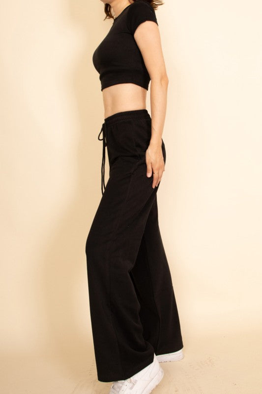 Relaxed Wide-Leg Pants Set