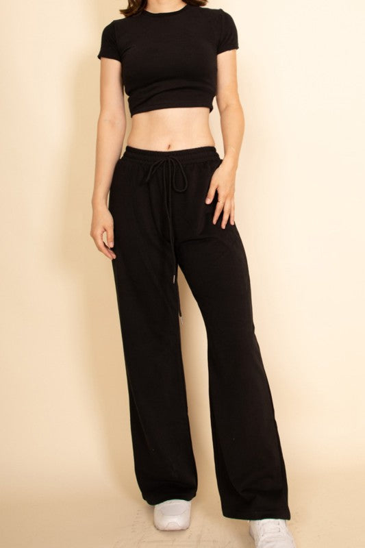 Relaxed Wide-Leg Pants Set