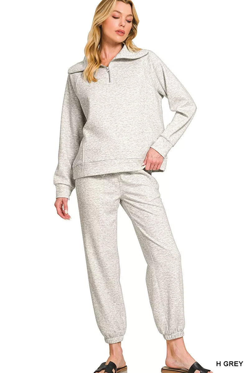 I am a Fashion Junky Scuba Half Zip Sweatshirts and Joggers Set