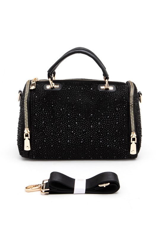 Rhinestone Metallic Gym Bag
