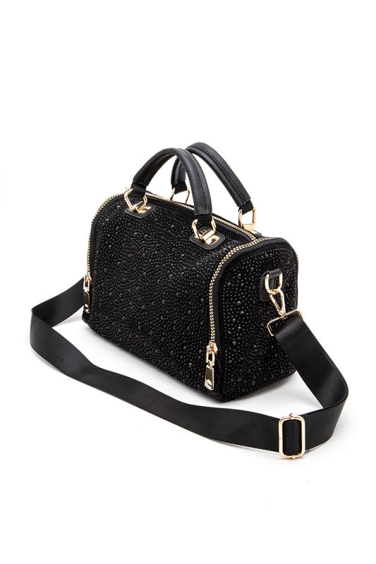 Rhinestone Metallic Gym Bag