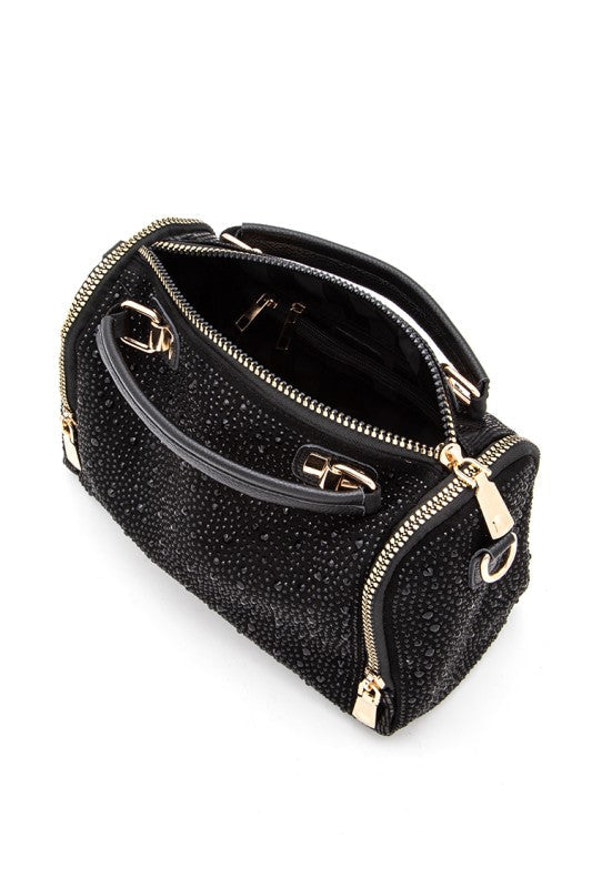 Rhinestone Metallic Gym Bag