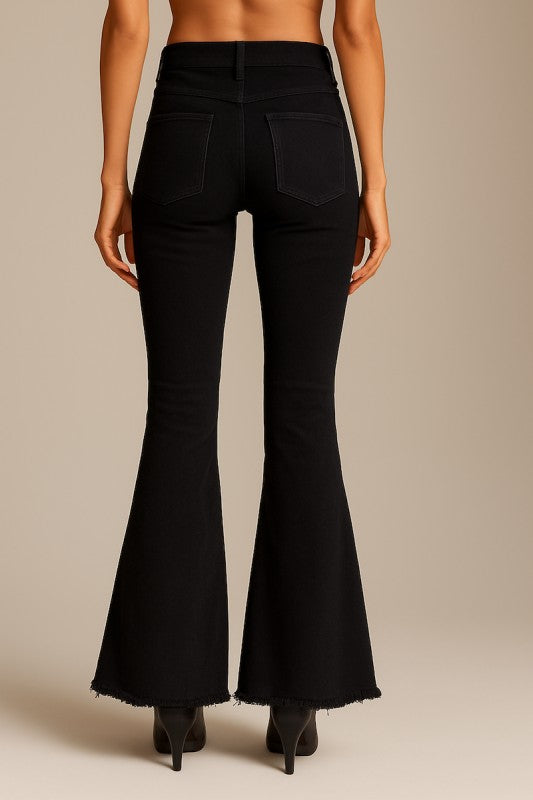Red Suede Bell Bottom Jean