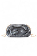 Tonal Iconic Handle Marble Resin Box Clutch