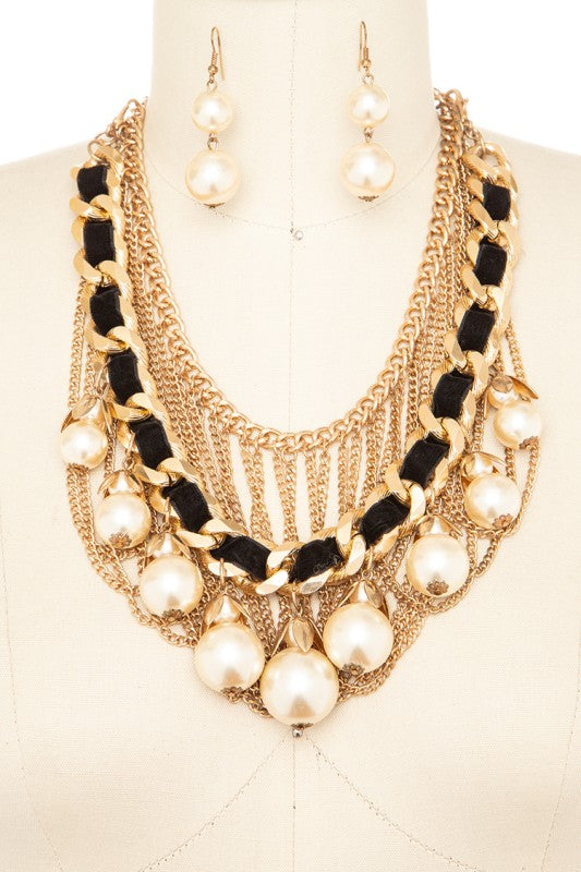 Acrylic Beads Necklace Set Stylish Statement Jewelry Accessory