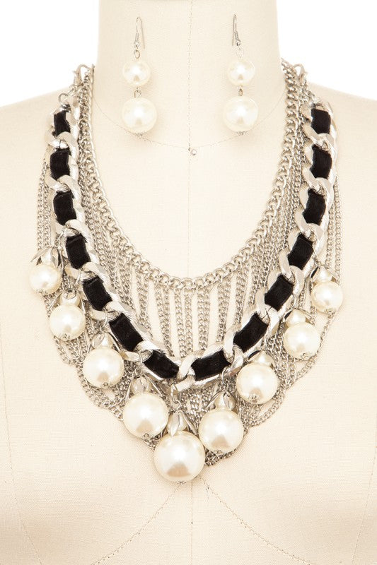Acrylic Beads Necklace Set Stylish Statement Jewelry Accessory