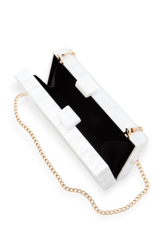 Glitter Mrs Acrylic Box Clutch