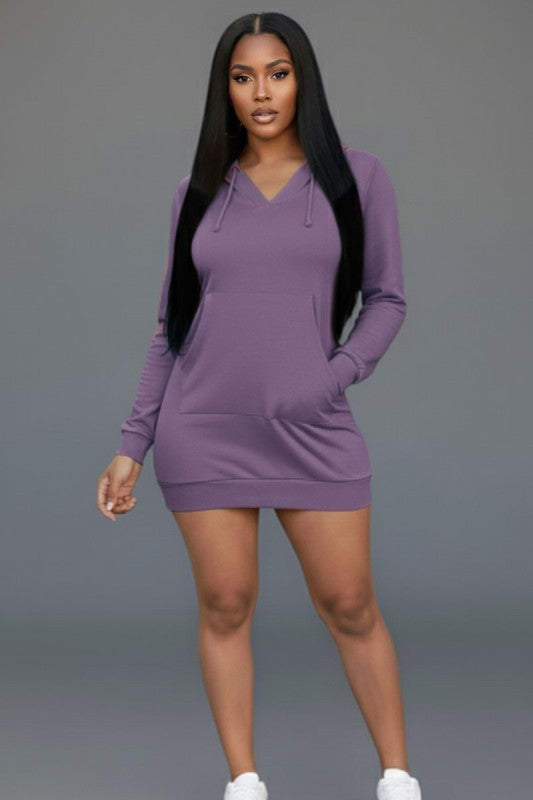 French Terry Hoodie Dress