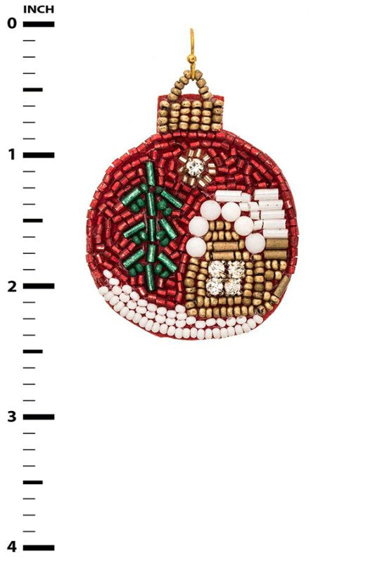 Beaded Earrings Christmas Ornament Stylish Jewelry Accessory