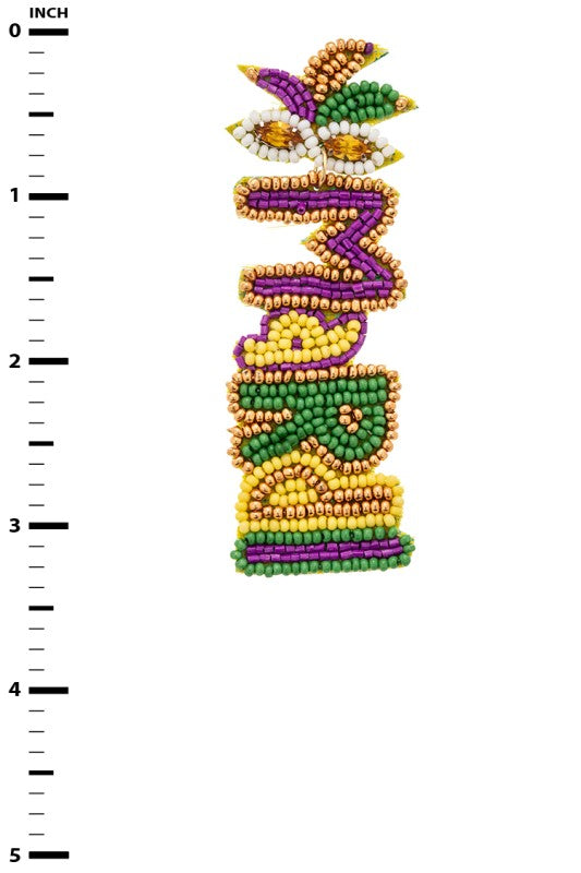 Beaded Festival Earrings Mardi Gras Stylish Statement Jewelry