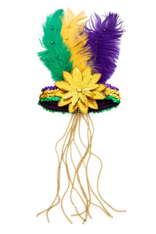 Mardi Gras Feather Sequins Headbands