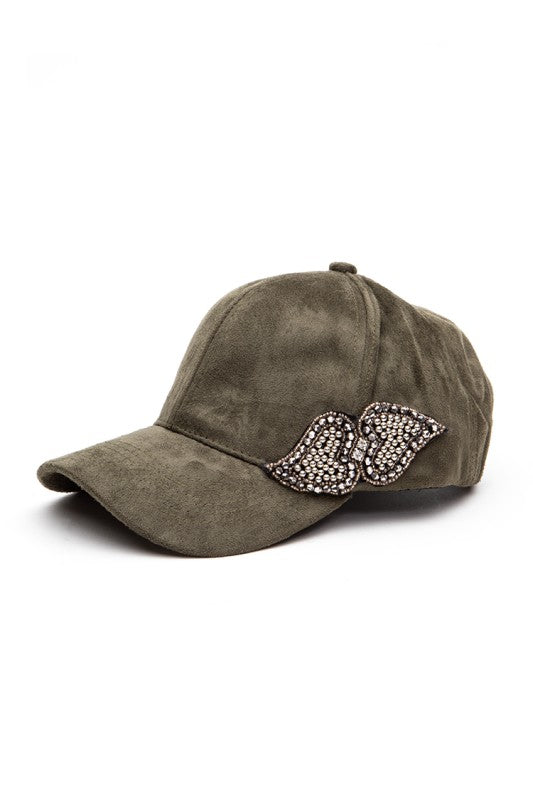 Crystal Beaded Ultra Suede Fashion Cap