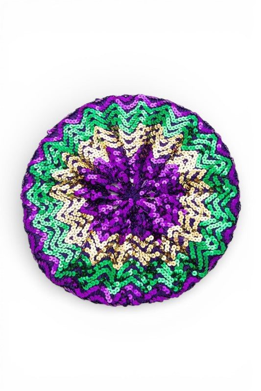 Mardi Gras Sequin Statemnt Stretchy Baret