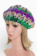 Mardi Gras Sequin Statemnt Stretchy Baret