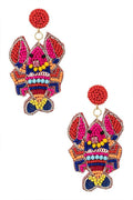 Beaded Statement Earrings Mix Color Crawfish Trendy Jewelry