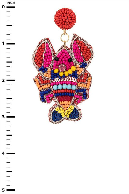 Beaded Statement Earrings Mix Color Crawfish Trendy Jewelry