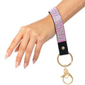 Keychain Wristlet Pink Greek Key Stylish Accessory