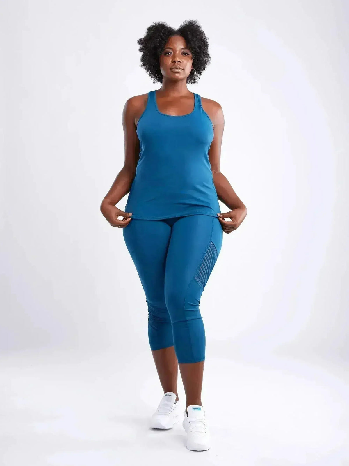 High-Waisted Pilates Leggings with Side Pockets & Mesh Panels
