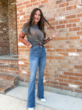 Sarah Distressed Medium Wash Flares