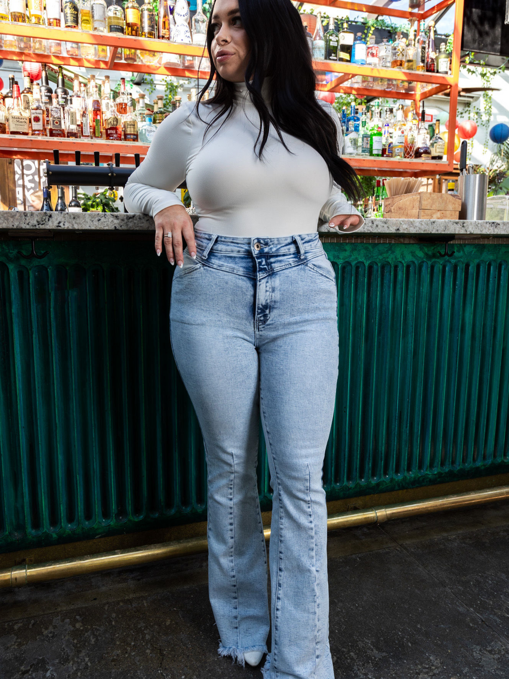 Keep Up Flare Acid/Dark Wash Jeans