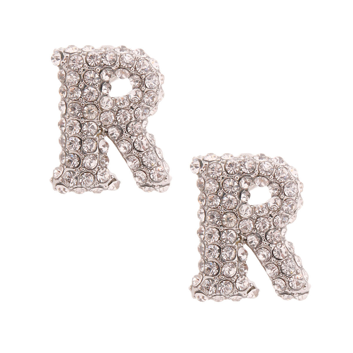 Silver Rhinestone Stud Earrings Trendy Fashion Jewelry