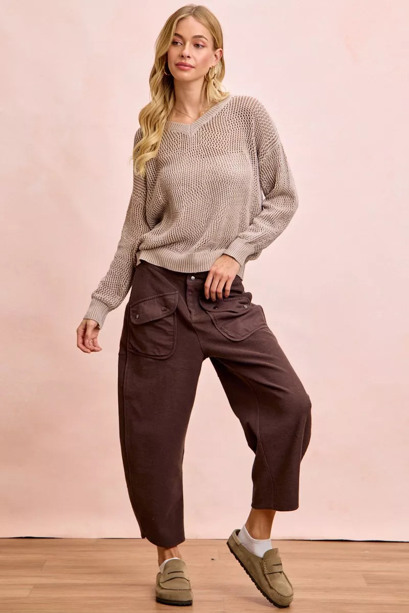 Washed Terry Pants with Pockets