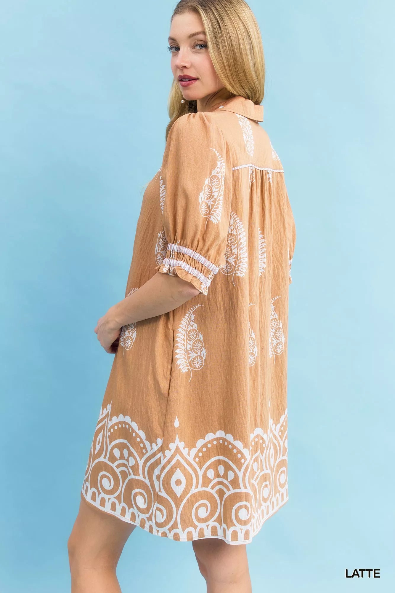 Paisley Mandala Print Babydoll Dress