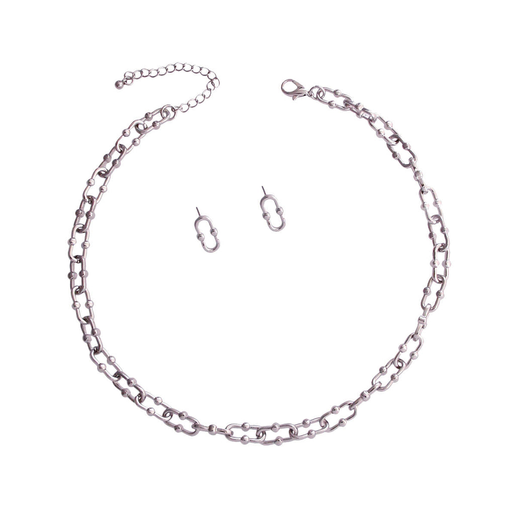 Anchor Chain Necklace Silver Metal Stylish Fashion Jewelry Accessory
