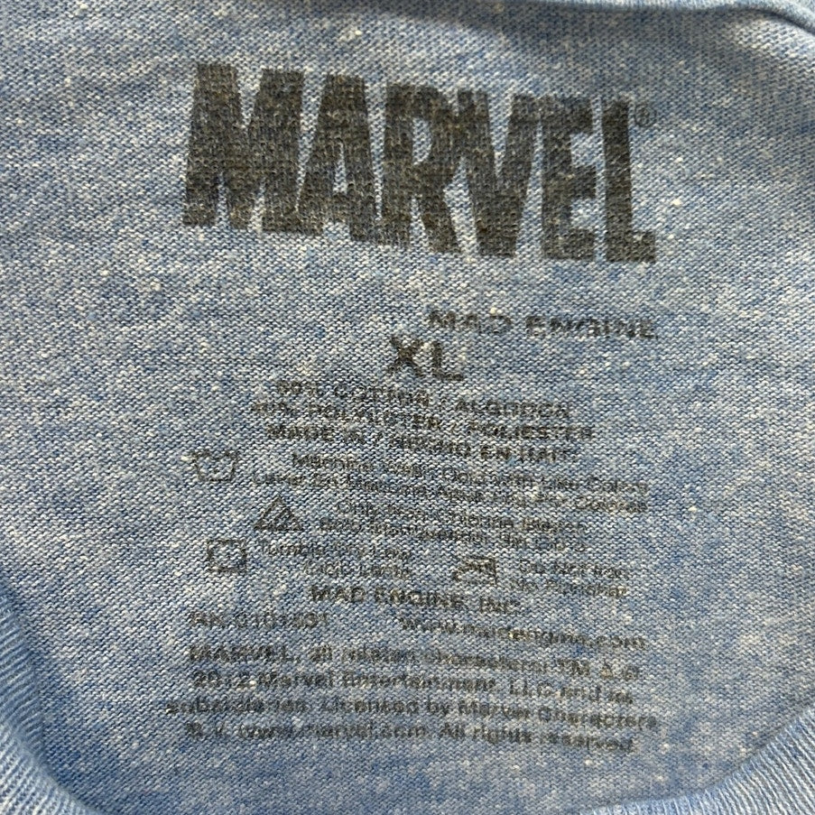 Marvel Mens XL Captain America Shield PolyCotton Short Sleeve Crew Neck Tee