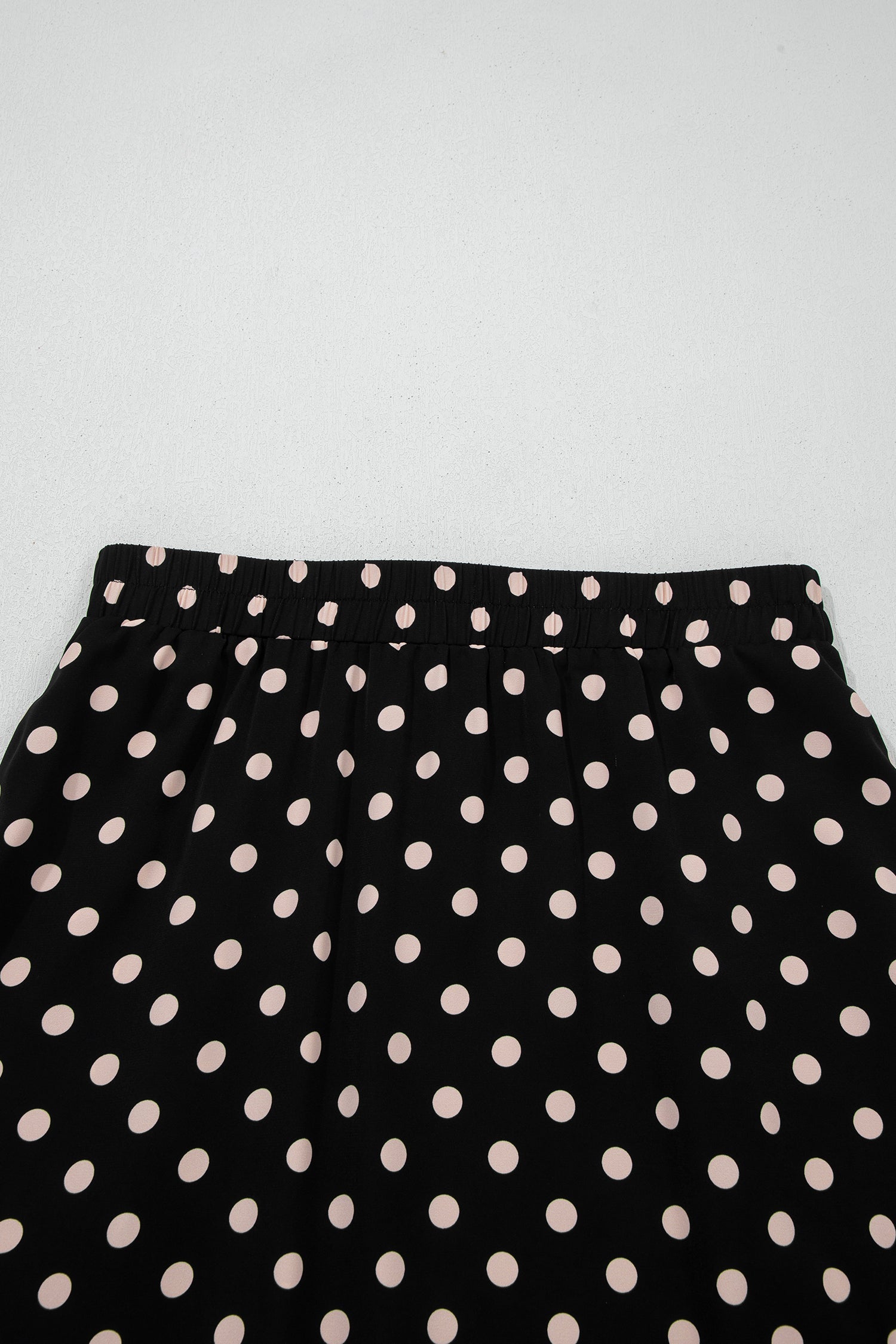 Black Asymmetric Polka Dot Print Sheer Lace Patchwork Maxi Skirt