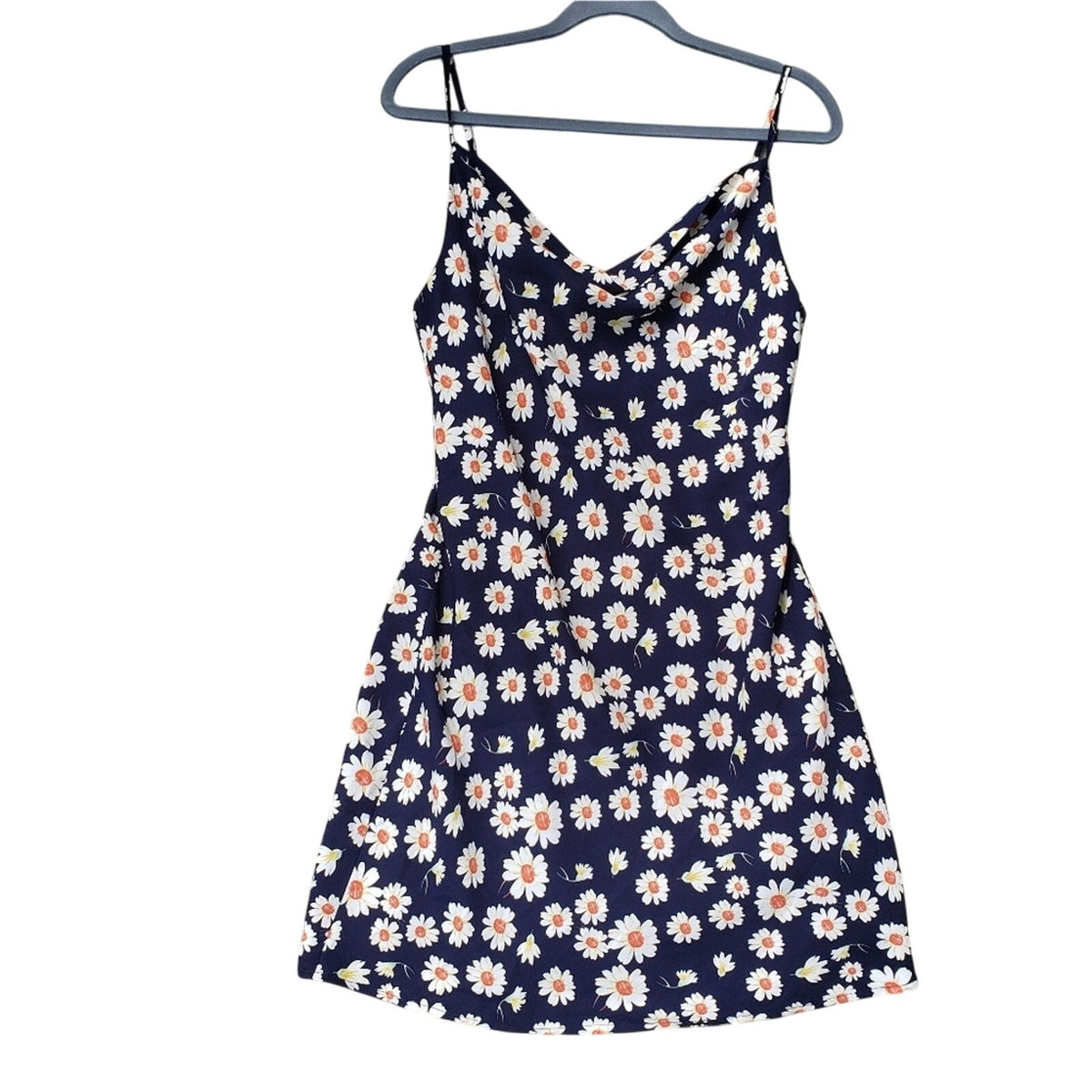 Idem Ditto Womens Large 100% Polyester Floral Thin Strap Back Zip A Line Dress