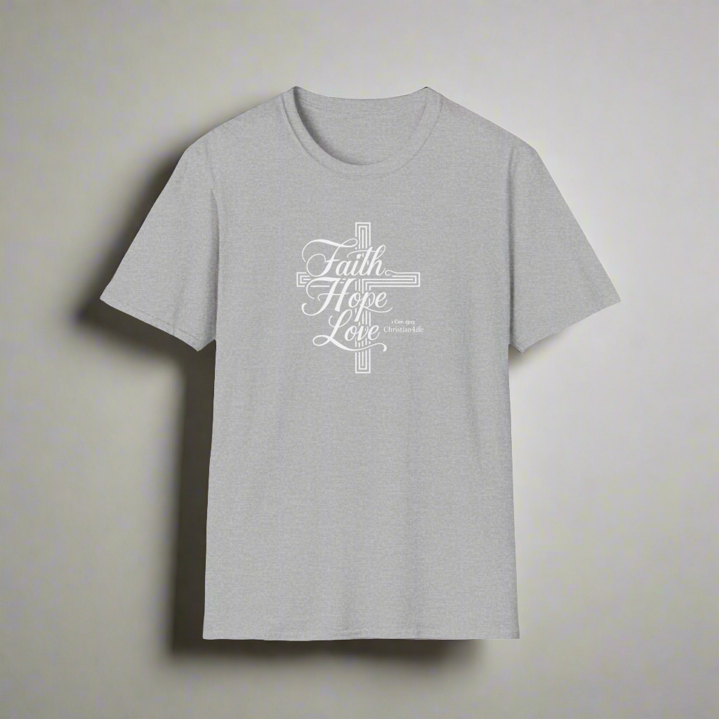 Unisex "Faith, Hope, Love" Christian Cotton Softstyle T-Shirt
